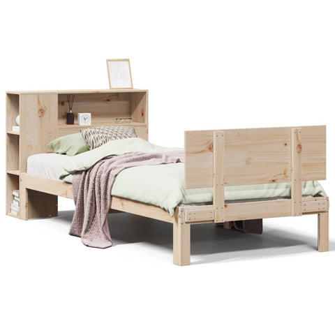 vidaXL Bookcase Bed without Mattress 75x190cm Small Single Solid Wood Pine