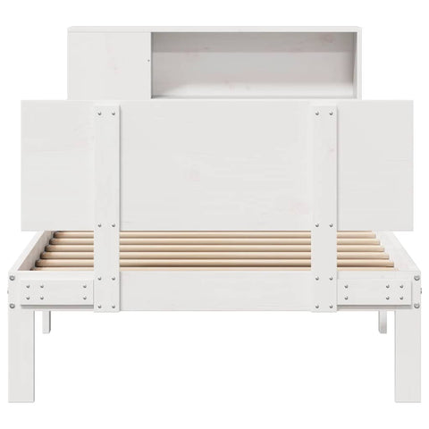 vidaXL Bookcase Bed without Mattress White 75x190cm Small Single Solid Wood Pine