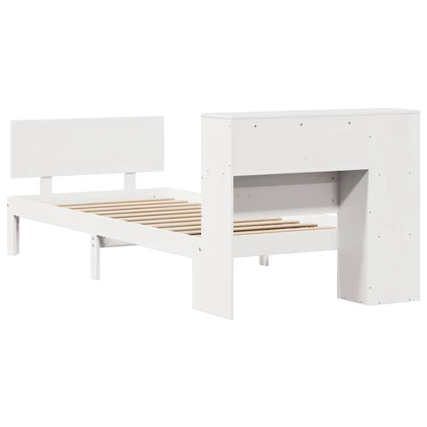 vidaXL Bookcase Bed without Mattress White 75x190cm Small Single Solid Wood Pine