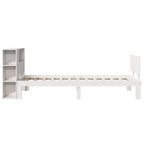 vidaXL Bookcase Bed without Mattress White 90x200cm Solid Wood Pine