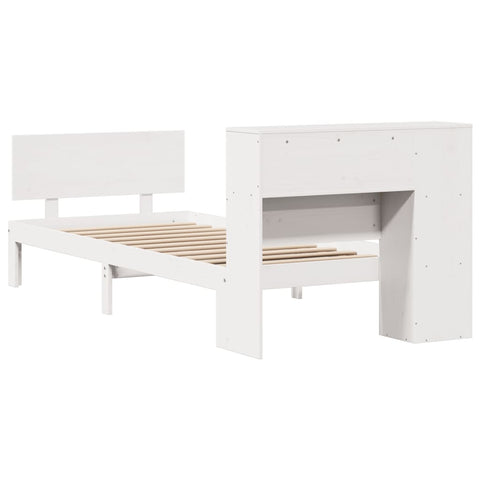 vidaXL Bookcase Bed without Mattress White 90x200cm Solid Wood Pine