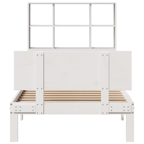 vidaXL Bookcase Bed without Mattress White 90x190cm Single Solid Wood Pine