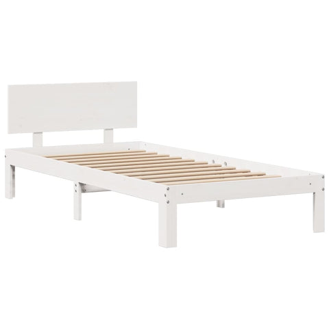 vidaXL Bookcase Bed without Mattress White 90x190cm Single Solid Wood Pine