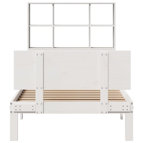 vidaXL Bookcase Bed without Mattress White 90x200cm Solid Wood Pine