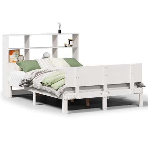 vidaXL Bookcase Bed without Mattress White 120x200cm Solid Wood Pine