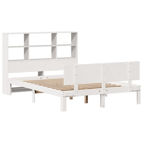 vidaXL Bookcase Bed without Mattress White 120x200cm Solid Wood Pine
