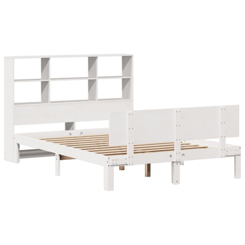 vidaXL Bookcase Bed without Mattress White 140x200cm Solid Wood Pine