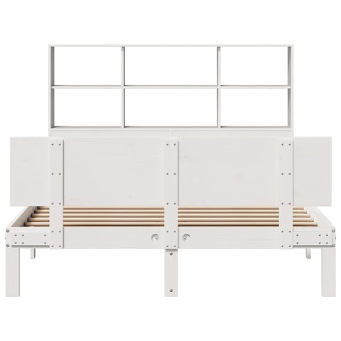 vidaXL Bookcase Bed without Mattress White 140x200cm Solid Wood Pine