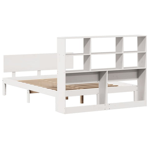 vidaXL Bookcase Bed without Mattress White 140x200cm Solid Wood Pine