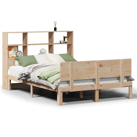 vidaXL Bookcase Bed without Mattress 150x200 cm King Size Solid Wood Pine