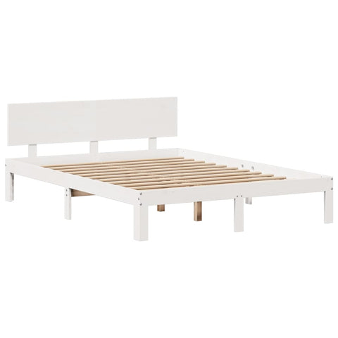 vidaXL Bookcase Bed without Mattress White 160x200cm Solid Wood Pine