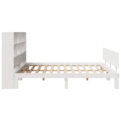 vidaXL Bookcase Bed without Mattress White 200x200cm Solid Wood Pine