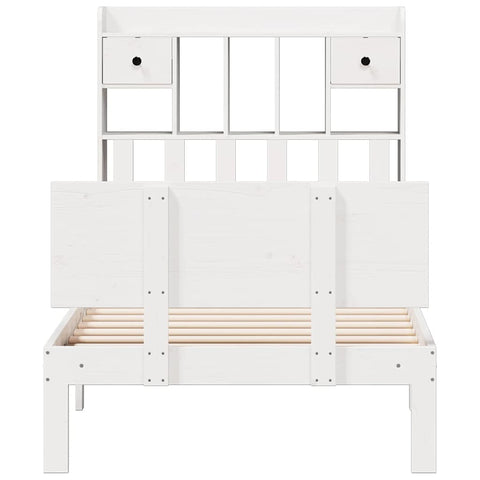 vidaXL Bookcase Bed without Mattress White 75x190cm Solid Wood Pine