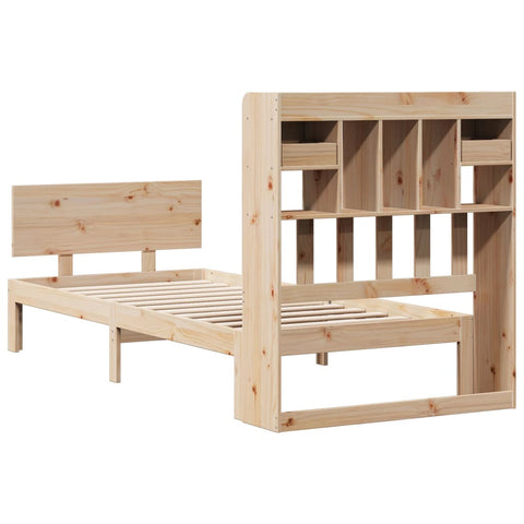 vidaXL Bookcase Bed without Mattress 90x190cm Solid Wood Pine