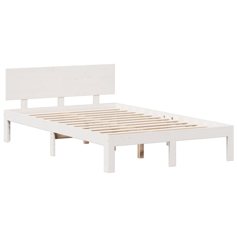 vidaXL Bookcase Bed without Mattress White 135x190 cm Double Solid Wood Pine