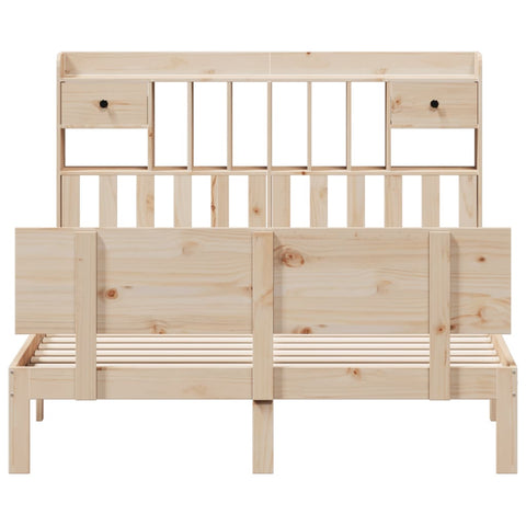 vidaXL Bookcase Bed without Mattress 140x190cm Solid Wood Pine