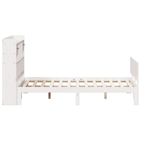 vidaXL Bookcase Bed without Mattress White 140x190cm Solid Wood Pine