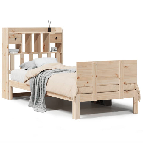 vidaXL Bookcase Bed without Mattress 90x200cm Solid Wood Pine
