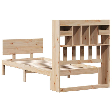 vidaXL Bookcase Bed without Mattress 90x200cm Solid Wood Pine