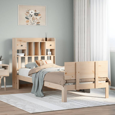 vidaXL Bookcase Bed without Mattress 90x200cm Solid Wood Pine