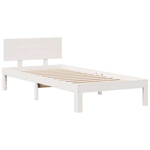 vidaXL Bookcase Bed without Mattress White 90x200cm Solid Wood Pine