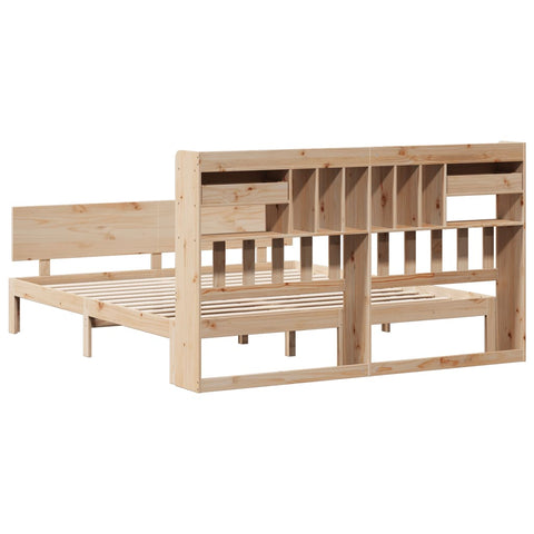 vidaXL Bookcase Bed without Mattress 180x200 cm Super King Solid Wood Pine