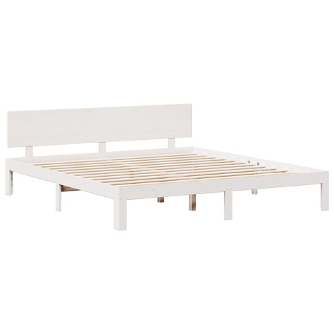 vidaXL Bookcase Bed without Mattress White 180x200 cm Super King Solid Wood Pine