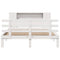 vidaXL Bookcase Bed without Mattress White 135x190 cm Double Solid Wood Pine