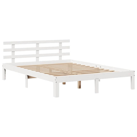 vidaXL Bookcase Bed without Mattress White 135x190 cm Double Solid Wood Pine