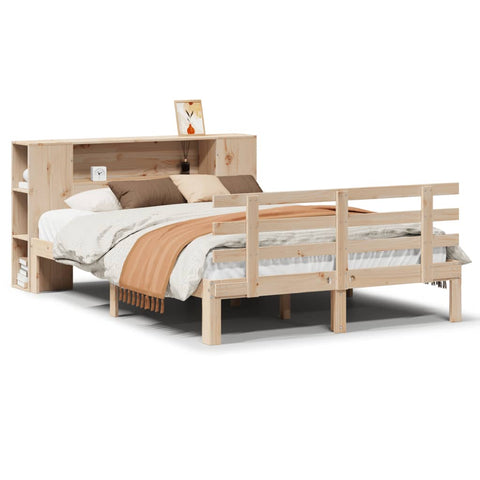 vidaXL Bookcase Bed without Mattress 120x200cm Solid Wood Pine