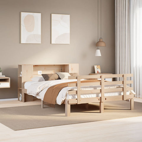 vidaXL Bookcase Bed without Mattress 120x200cm Solid Wood Pine