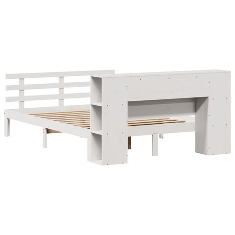 vidaXL Bookcase Bed without Mattress White 160x200cm Solid Wood Pine