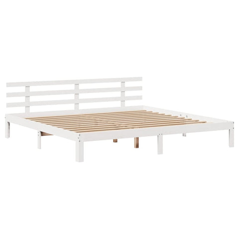 vidaXL Bookcase Bed without Mattress White 180x200 cm Super King Solid Wood Pine