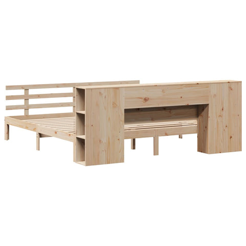 vidaXL Bookcase Bed without Mattress 200x200cm Solid Wood Pine