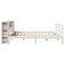 vidaXL Bookcase Bed without Mattress White 200x200cm Solid Wood Pine