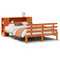 vidaXL Bookcase Bed without Mattress Wax Brown 120x200cm Solid Wood Pine