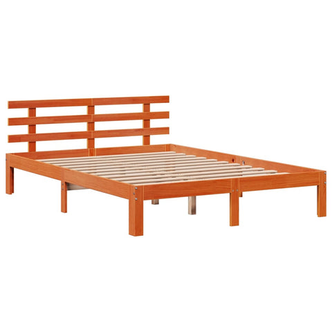 vidaXL Bookcase Bed without Mattress Wax Brown 150x200 cm King Size Solid Wood Pine