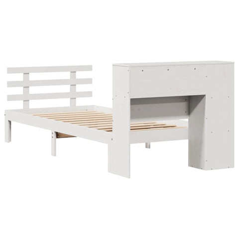vidaXL Bookcase Bed without Mattress White 75x190 cm Small Single Solid Wood Pine
