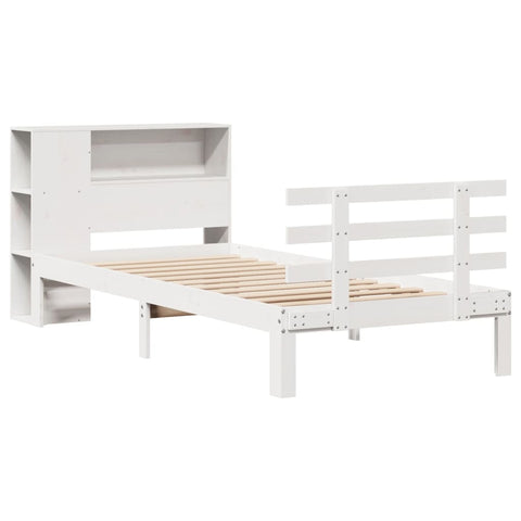 vidaXL Bookcase Bed without Mattress White 90x200cm Solid Wood Pine