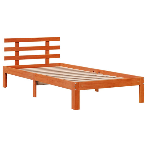 vidaXL Bookcase Bed without Mattress Wax Brown 75x190 cm Small Single Solid Wood Pine