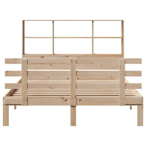 vidaXL Bookcase Bed without Mattress 120x190 cm Small Double Solid Wood Pine