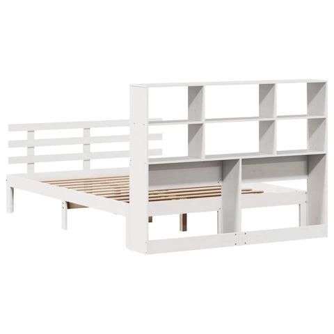 vidaXL Bookcase Bed without Mattress White 120x190 cm Small Double Solid Wood Pine