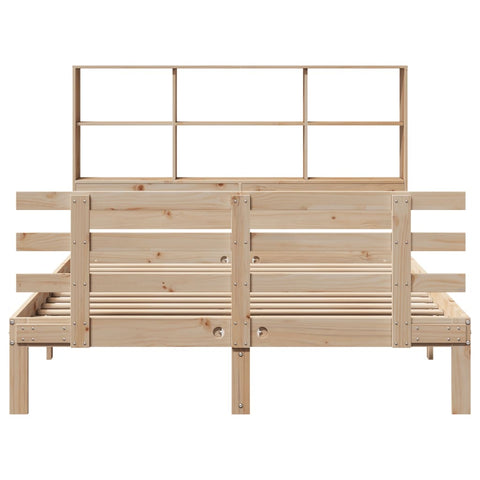 vidaXL Bookcase Bed without Mattress 135x190 cm Double Solid Wood Pine