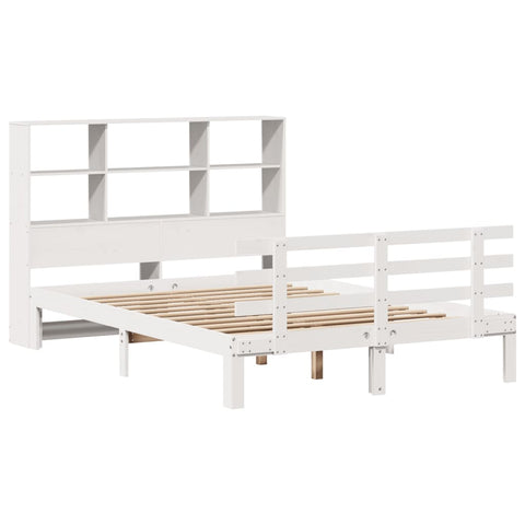 vidaXL Bookcase Bed without Mattress White 140x190cm Solid Wood Pine