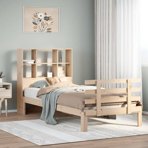 vidaXL Bookcase Bed without Mattress 90x200cm Solid Wood Pine
