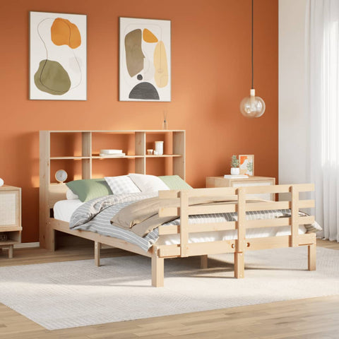 vidaXL Bookcase Bed without Mattress 140x200cm Solid Wood Pine