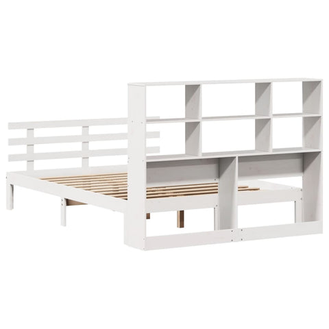 vidaXL Bookcase Bed without Mattress White 140x200cm Solid Wood Pine