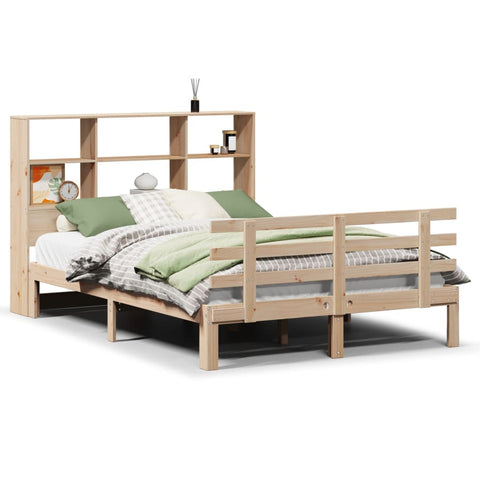 vidaXL Bookcase Bed without Mattress 150x200 cm King Size Solid Wood Pine