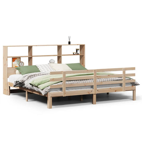 vidaXL Bookcase Bed without Mattress 180x200 cm Super King Solid Wood Pine