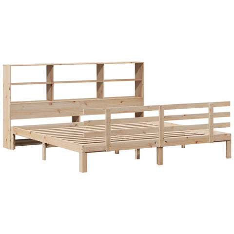 vidaXL Bookcase Bed without Mattress 180x200 cm Super King Solid Wood Pine